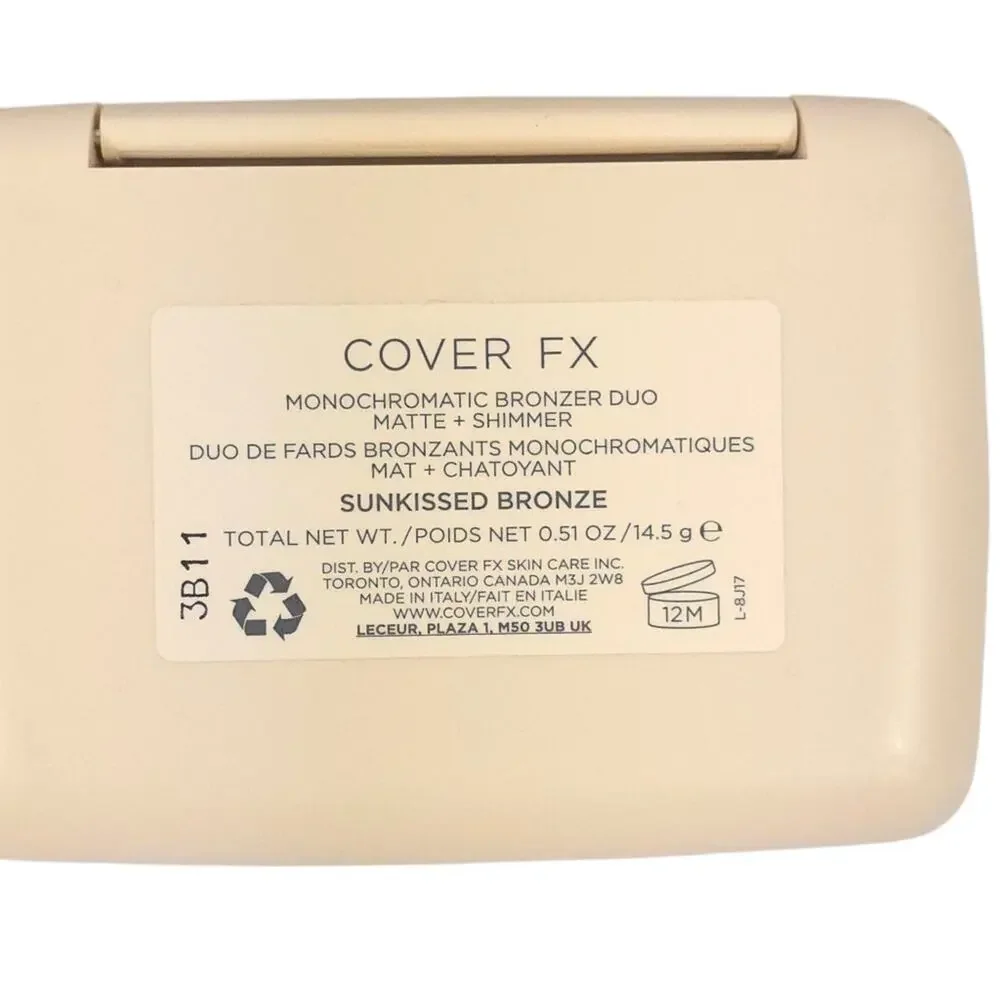Cover FX Monochromatic Cheek Duo Bronzer Matte + Shimmer Sunkissed Bronze